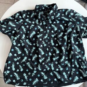 Coraline Black and Green Patterned Men's Shirt